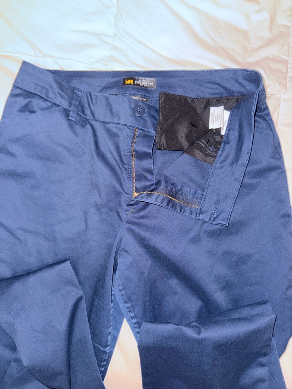 Lee Women's Navy Blue Chinos - Work Pants/Slacks